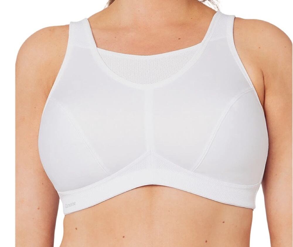 Glamorise 1067 Elite Performance Medium Impact Cami sports bra white 34DD 34E